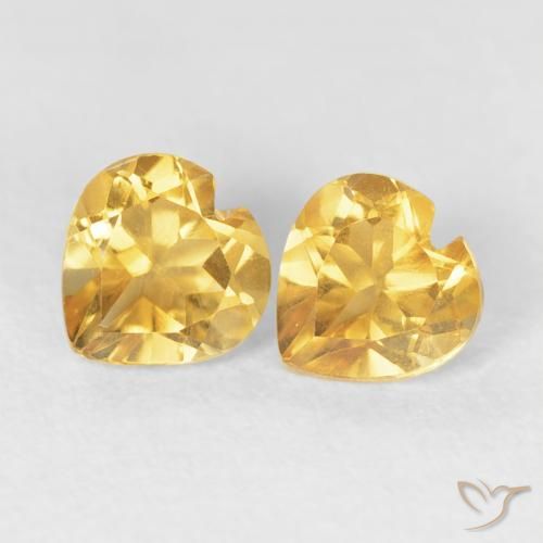 0.93ctw Natural Dorado medio Citrino, Corazón, VS