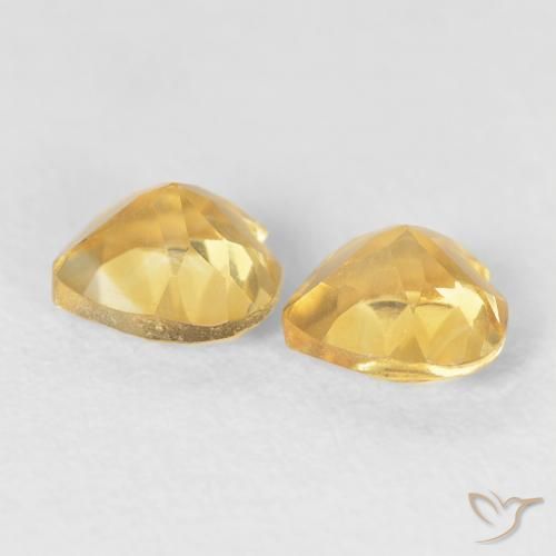 Gemas de Citrino Dorado medio natural de 0.93 ct, Corazón, VS