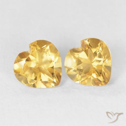0.83ctw Natural Oro Citrino, Corazón, VS