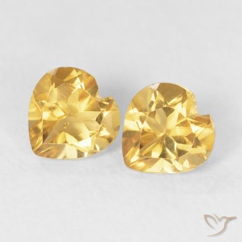 Gemas de Citrino Oro natural de 0.83 ct, Corazón, VS