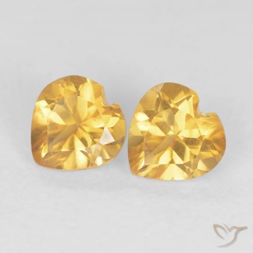 0.89ctw Natural Dorado claro Citrino, Corazón, VS