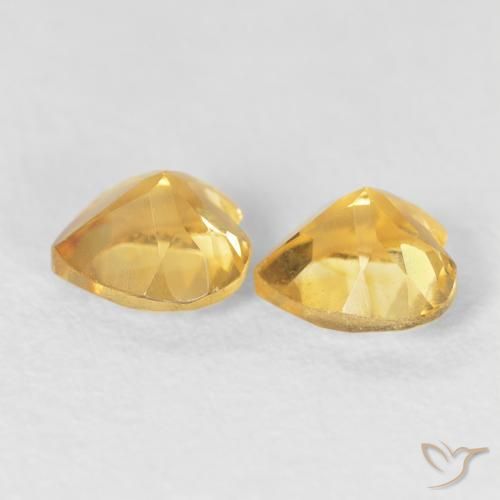 Gemas de Citrino Dorado claro natural de 0.89 ct, Corazón, VS