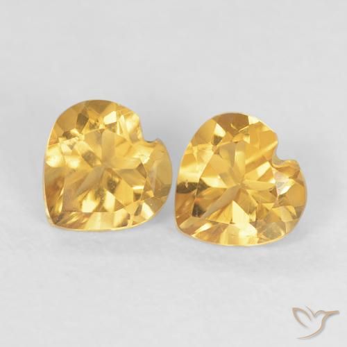 0.90ctw Natural Medium Dark-Golden Citrino, Corazón, VS