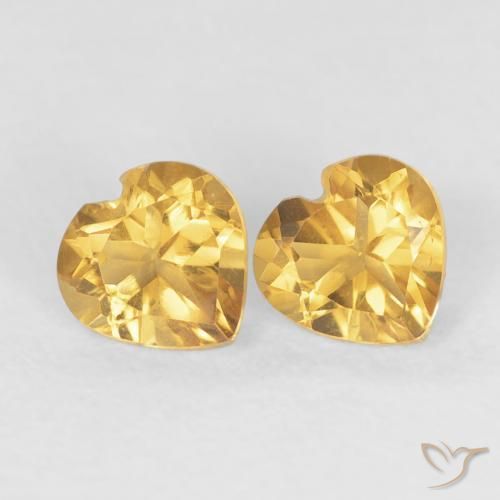 Gemas de Citrino Medium Dark-Golden natural de 0.90 ct, Corazón, VS