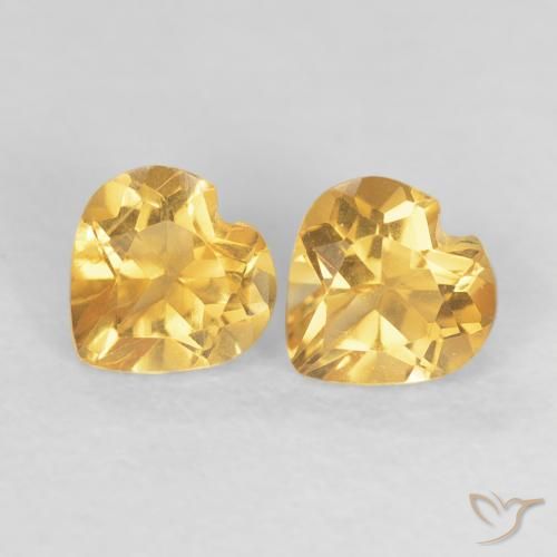 0.89ctw Natural Naranja dorado intenso Citrino, Corazón, VS