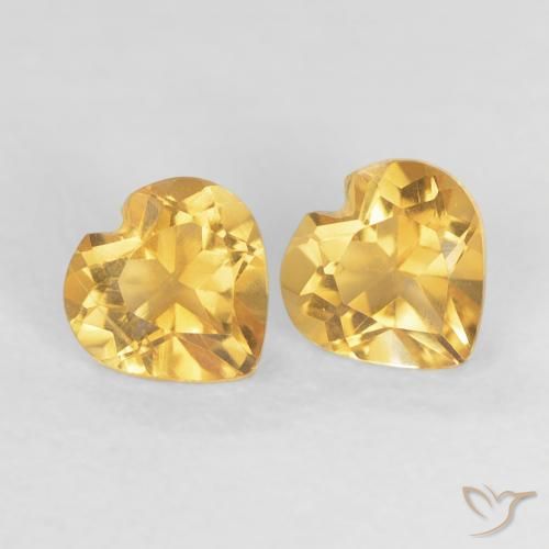 Gemas de Citrino Naranja dorado intenso natural de 0.89 ct, Corazón, VS