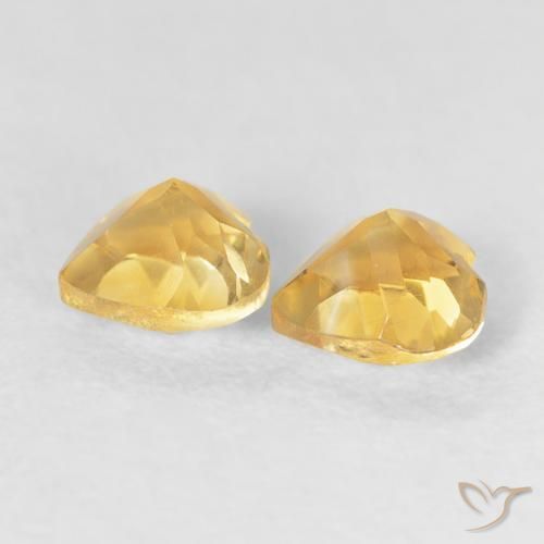 Gemas de Citrino Naranja dorado intenso natural de 0.89 ct, Corazón, VS