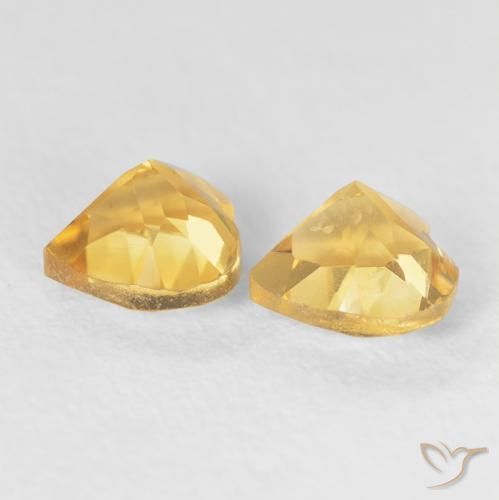 Gemas de Citrino Dorado medio natural de 1.49 ct, Corazón, VVS-VS