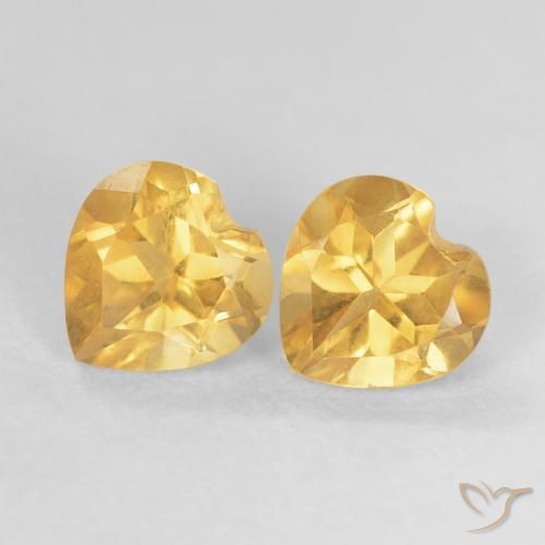 1.54ctw Natural Dorado medio Citrino, Corazón, VVS-VS