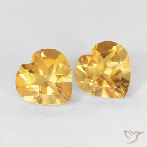 Gemas de Citrino Medium Dark-Golden natural de 0.82 ct, Corazón, VVS-VS