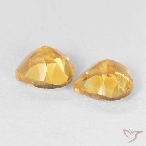 Gemas de Citrino Medium Dark-Golden natural de 0.82 ct, Corazón, VVS-VS