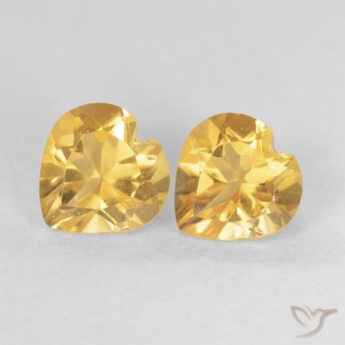 0.88ctw Natural Naranja dorado intenso Citrino, Corazón, VVS-VS