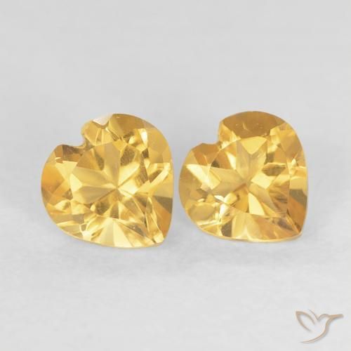 Gemas de Citrino Naranja dorado intenso natural de 0.88 ct, Corazón, VVS-VS