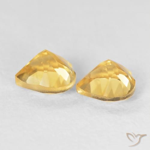 Gemas de Citrino Naranja dorado intenso natural de 0.88 ct, Corazón, VVS-VS