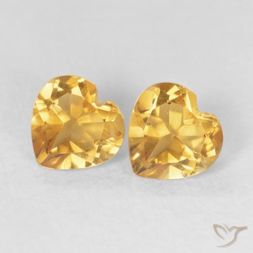 0.82ctw Natural Naranja dorado intenso Citrino, Corazón, VVS-VS