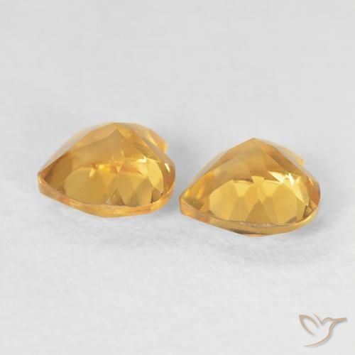 Gemas de Citrino Naranja dorado intenso natural de 0.82 ct, Corazón, VVS-VS