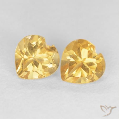 0.89ctw Natural Naranja dorado intenso Citrino, Corazón, VVS-VS