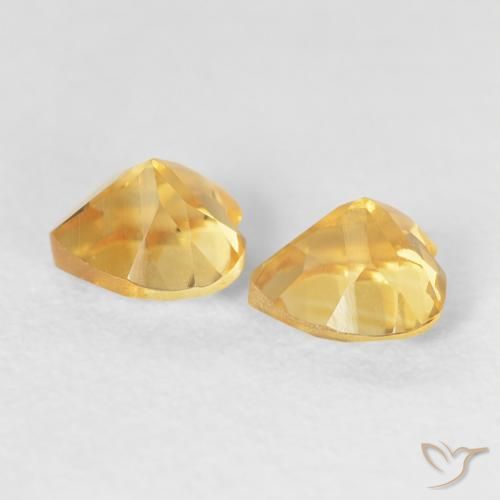 Gemas de Citrino Naranja dorado intenso natural de 0.89 ct, Corazón, VVS-VS