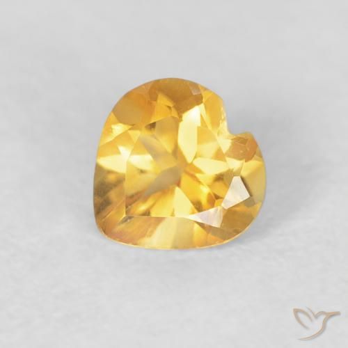 0.44ct Natural Dorado claro Citrino, Corazón, VVS-VS