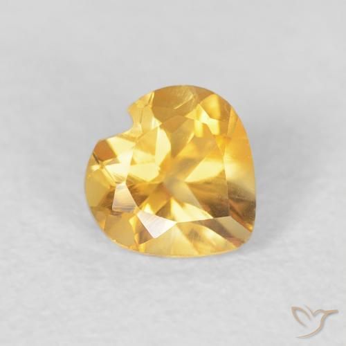 Citrino Dorado claro natural de 0.44 ct, Corazón, VVS-VS