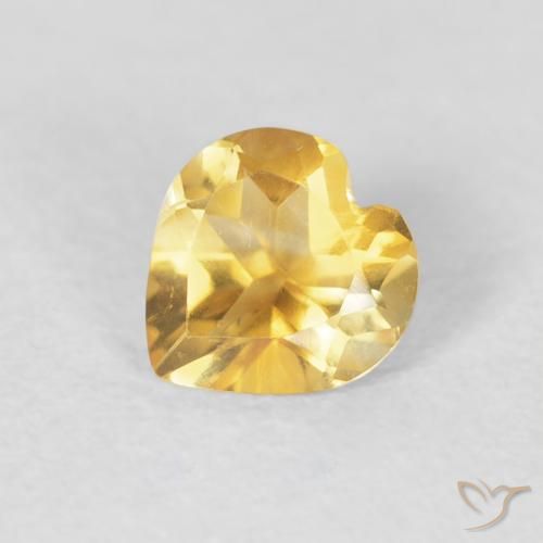 0.58ct Natural Dorado medio Citrino, Corazón, VVS-VS