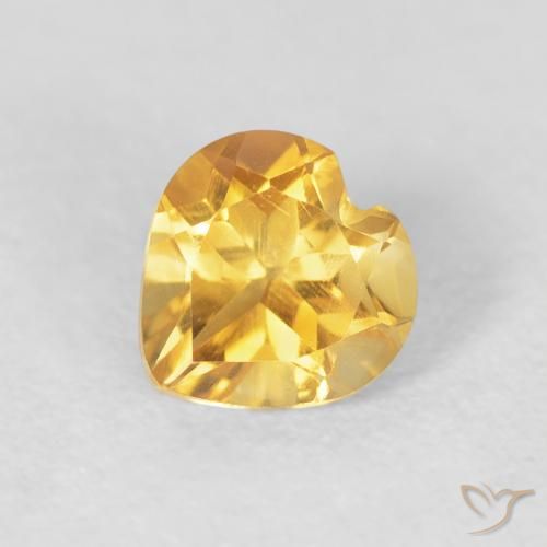 0.73ct Natural Dorado medio Citrino, Corazón, VVS-VS