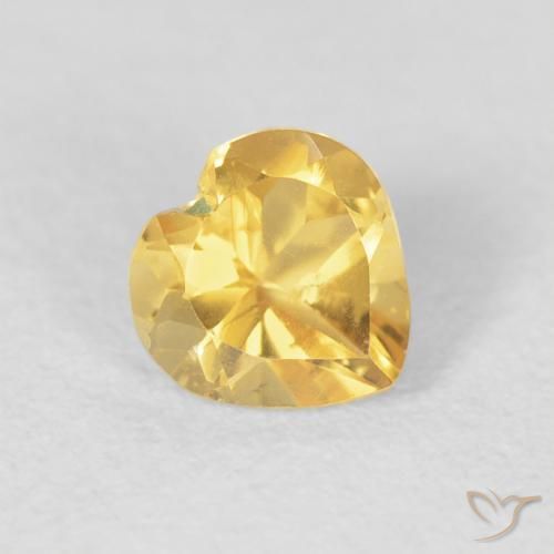 Citrino Naranja dorado natural de 0.77 ct, Corazón, VVS-VS