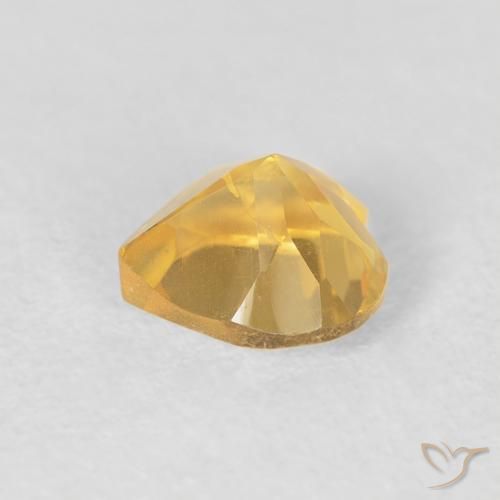Citrino Naranja dorado natural de 0.77 ct, Corazón, VVS-VS