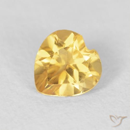 0.78ct Natural Dorado medio Citrino, Corazón, VVS-VS