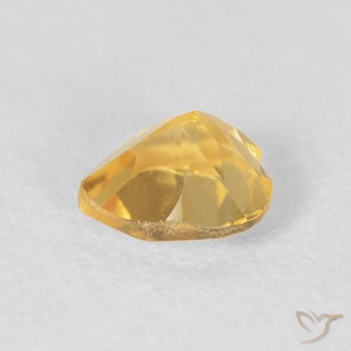 Citrino Dorado medio natural de 0.78 ct, Corazón, VVS-VS