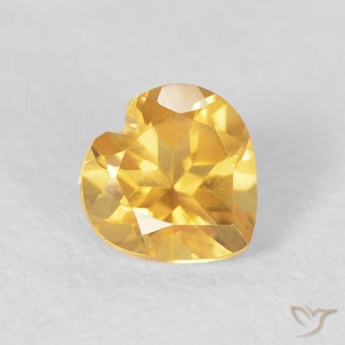 0.81ct Natural Dorado medio Citrino, Corazón, VVS-VS