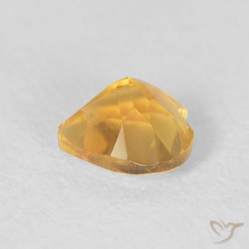 Citrino Dorado medio natural de 0.81 ct, Corazón, VVS-VS