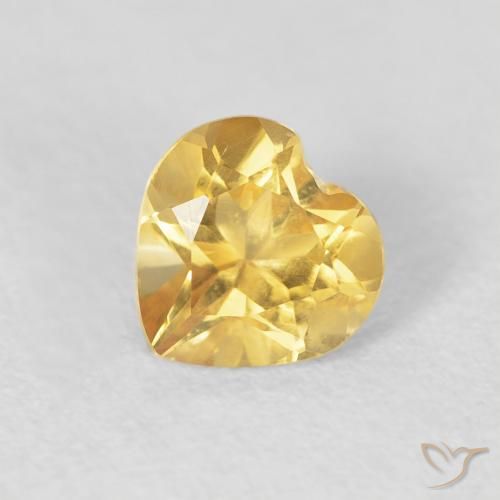 0.74ct Natural Dorado medio Citrino, Corazón, VVS-VS