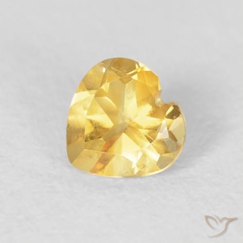 0.44ct Natural Naranja dorado Citrino, Corazón, VVS-VS