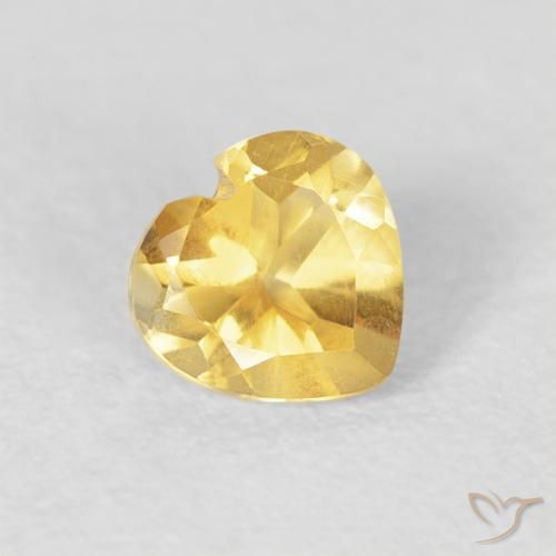 Citrino Naranja dorado natural de 0.44 ct, Corazón, VVS-VS