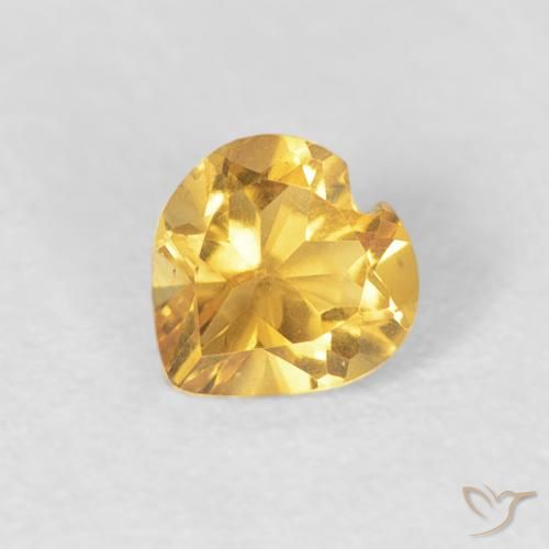 0.39ct Natural Dorado claro Citrino, Corazón, VVS-VS