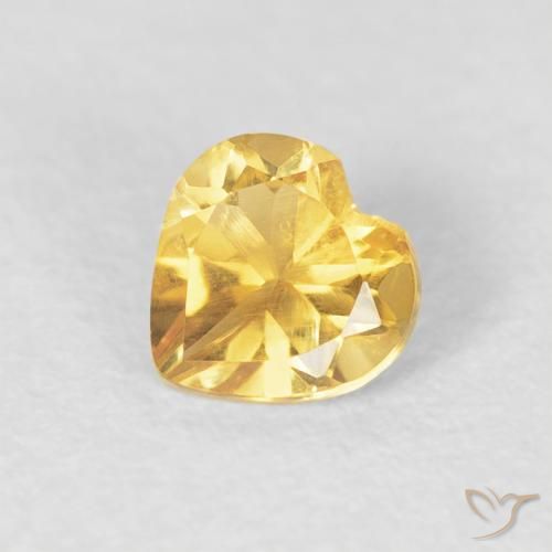 0.42ct Natural Naranja dorado Citrino, Corazón, VVS-VS
