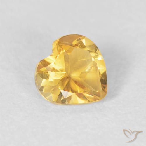 Citrino Naranja dorado natural de 0.42 ct, Corazón, VVS-VS