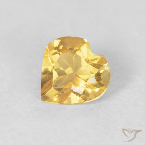 0.40ct Natural Dorado medio Citrino, Corazón, VVS-VS
