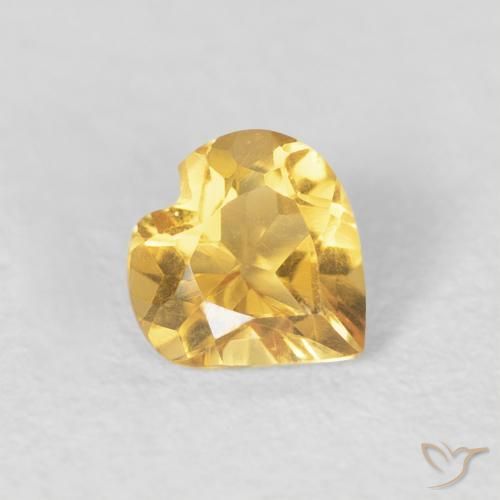 Citrino Dorado medio natural de 0.40 ct, Corazón, VVS-VS