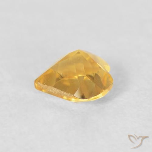 Citrino Dorado medio natural de 0.40 ct, Corazón, VVS-VS