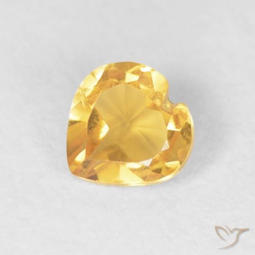 Citrino Dorado medio natural de 0.43 ct, Corazón, VVS-VS