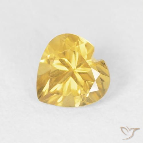 0.43ct Natural Naranja dorado Citrino, Corazón, VVS-VS
