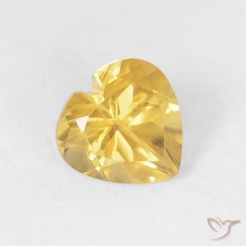 Citrino Naranja dorado natural de 0.43 ct, Corazón, VVS-VS