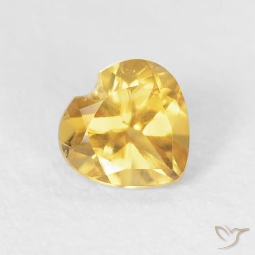 Citrino Dorado medio natural de 0.45 ct, Corazón, VVS-VS