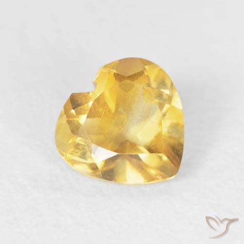 Citrino Dorado medio natural de 0.42 ct, Corazón, VVS-VS