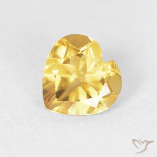 0.39ct Natural Dorado Citrino, Corazón, VVS-VS