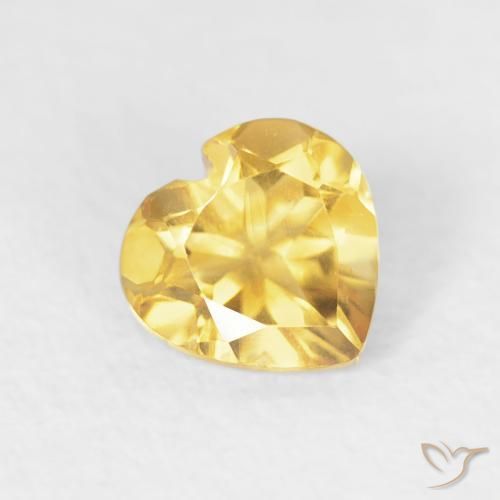 Citrino Dorado natural de 0.39 ct, Corazón, VVS-VS