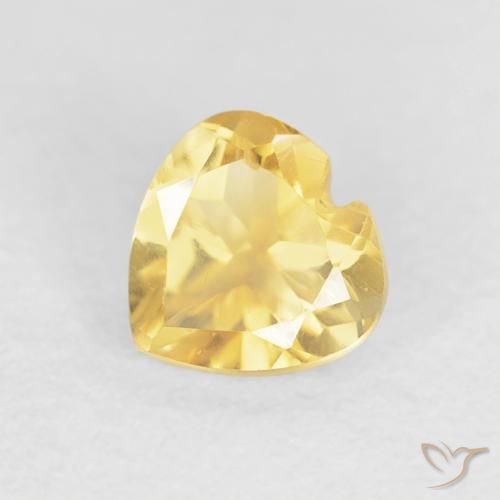 0.46ct Natural Dorado claro Citrino, Corazón, VVS-VS
