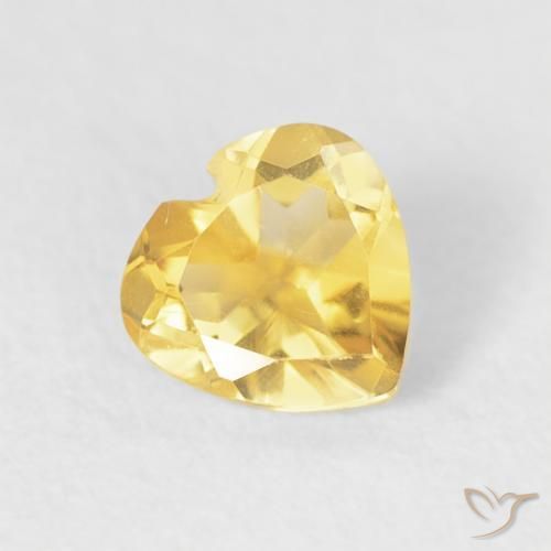 Citrino Dorado claro natural de 0.46 ct, Corazón, VVS-VS